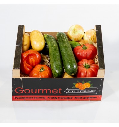 Caja Mixta de Cebolla, Tomate Raff, Patata y Calabacín 10 Kg